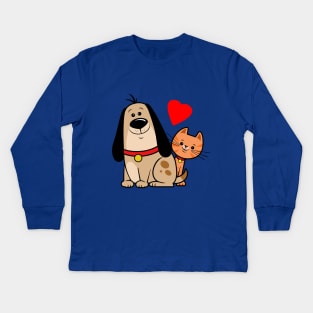 dog & cat Kids Long Sleeve T-Shirt